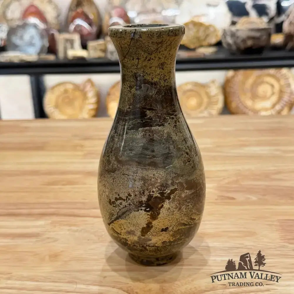 Chinese Painting Stone Gourd Vase - Putnam Valley Trading Co.