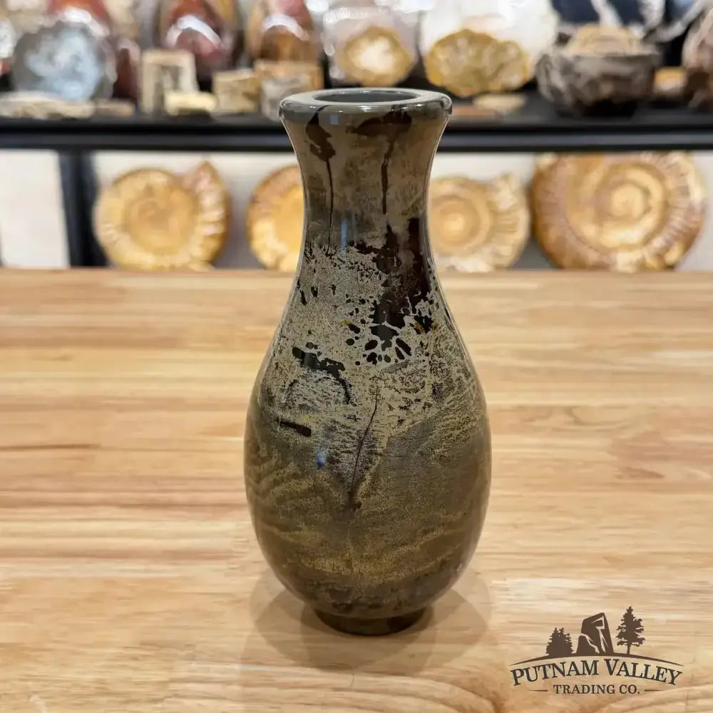 Chinese Painting Stone Gourd Vase - Putnam Valley Trading Co.