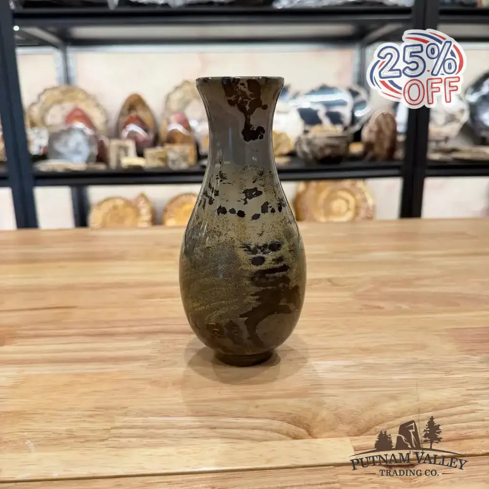 Chinese Painting Stone Gourd Vase - Putnam Valley Trading Co.