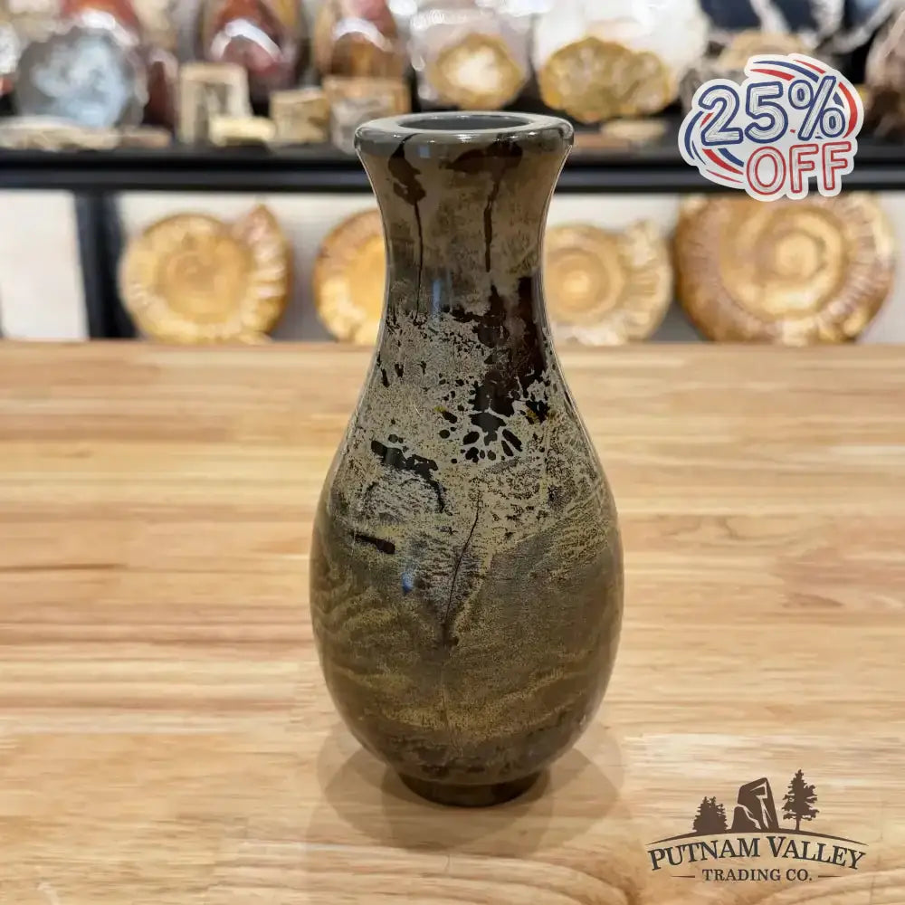 Chinese Painting Stone Gourd Vase - Putnam Valley Trading Co.