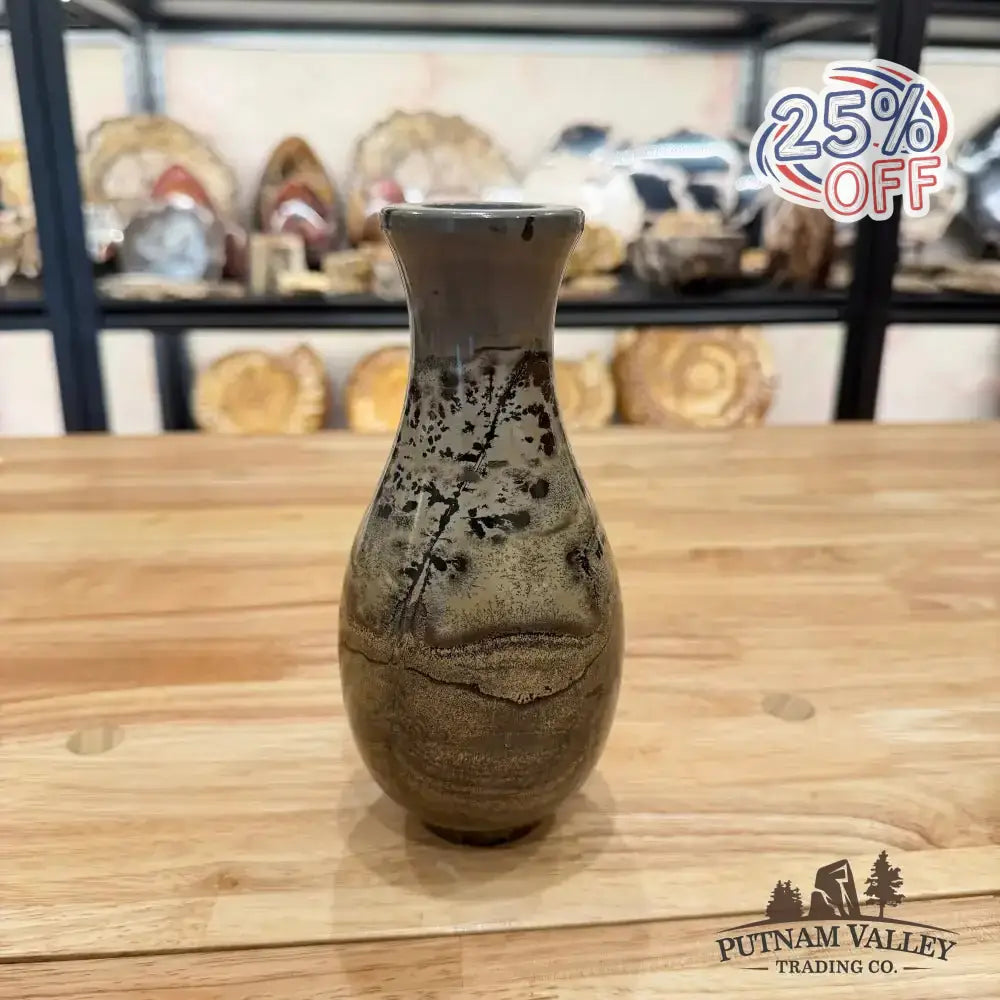 Chinese Painting Stone Gourd Vase - Putnam Valley Trading Co.