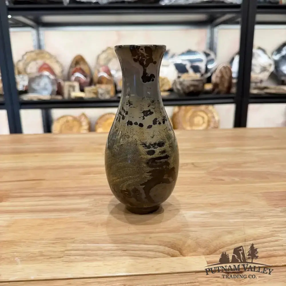 Chinese Painting Stone Gourd Vase - Putnam Valley Trading Co.