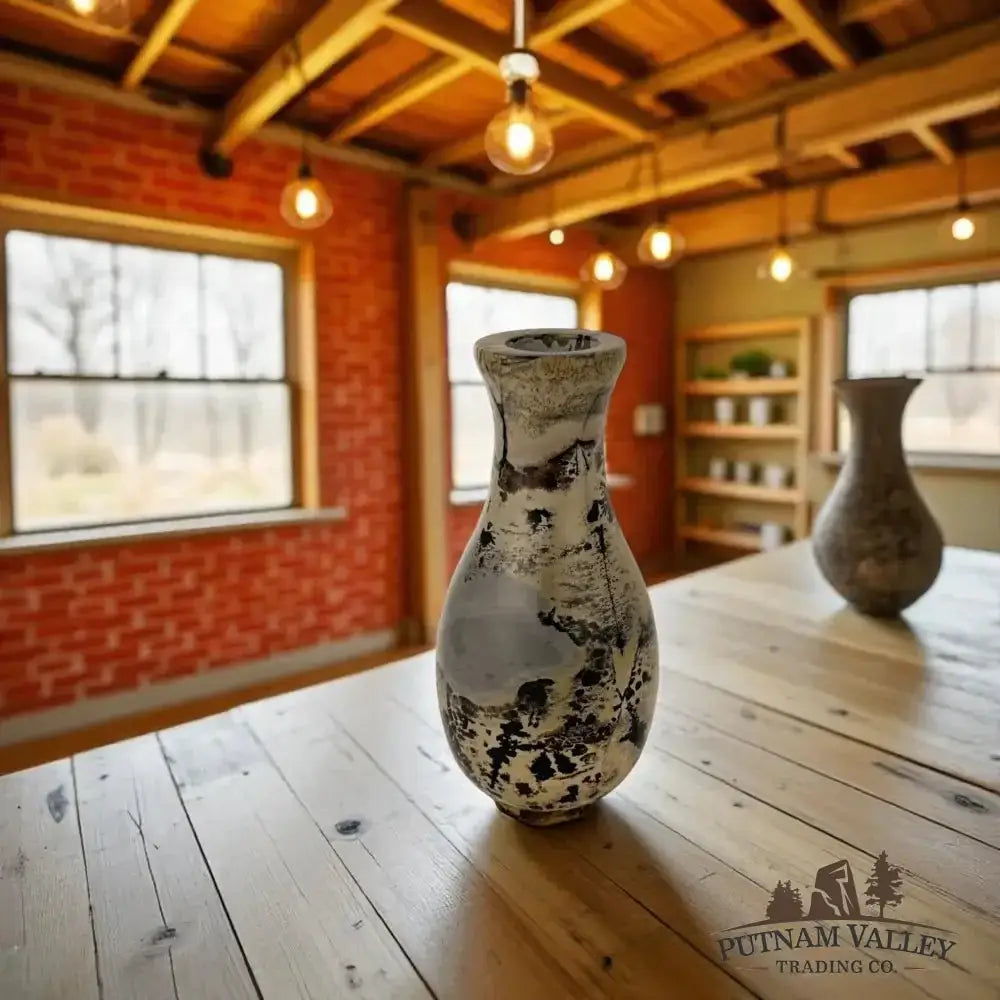 Chinese Painting Stone Gourd Vase - Putnam Valley Trading Co.