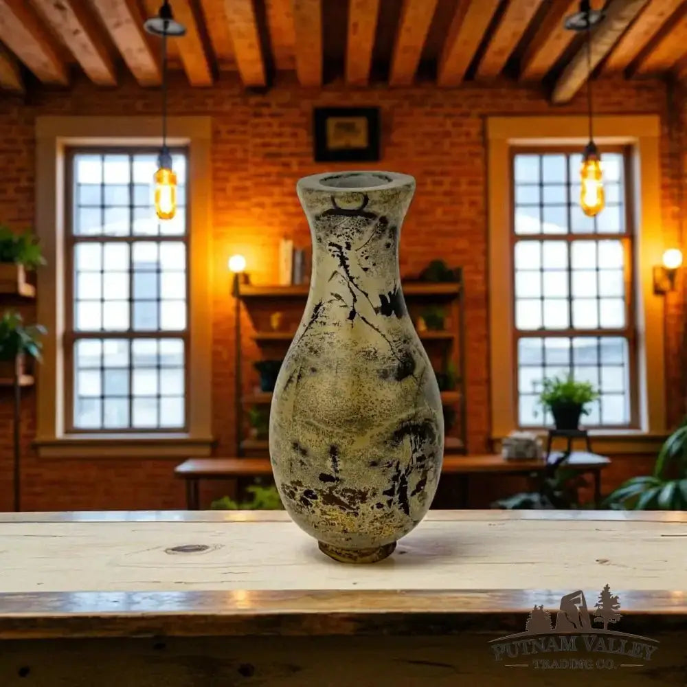Chinese Painting Stone Gourd Vase - Putnam Valley Trading Co.