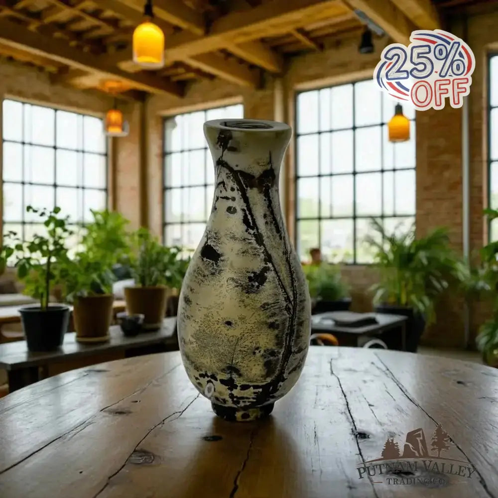 Chinese Painting Stone Gourd Vase - Putnam Valley Trading Co.
