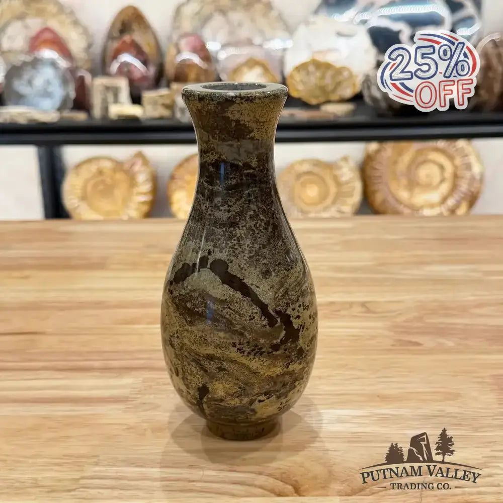 Chinese Painting Stone Gourd Vase - Putnam Valley Trading Co.