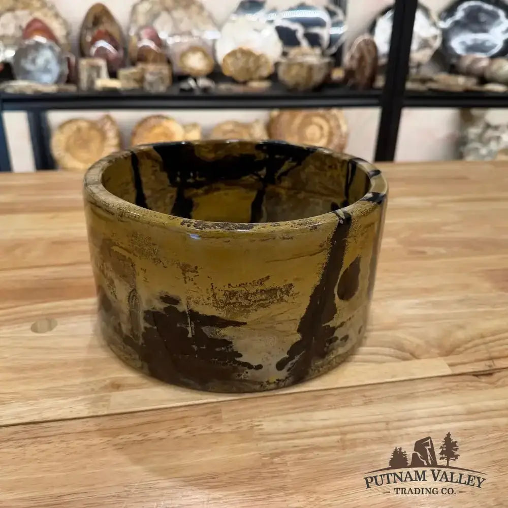 Chinese Painting Stone Large Bowl - Putnam Valley Trading Co.