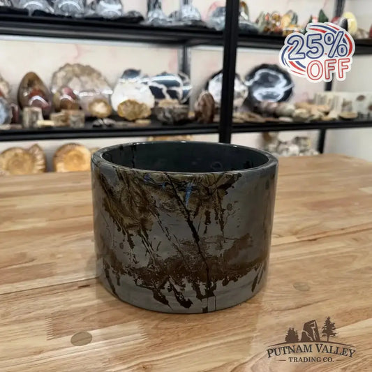 Chinese Painting Stone Large Bowl - Putnam Valley Trading Co.