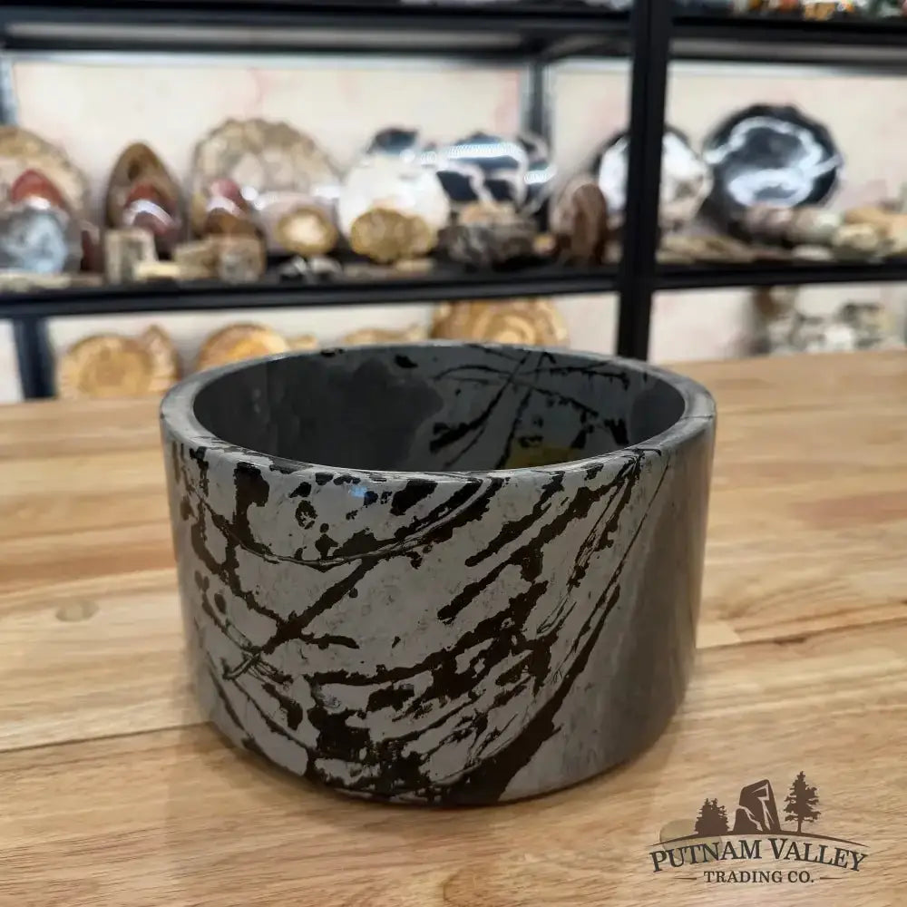 Chinese Painting Stone Large Bowl - Putnam Valley Trading Co.