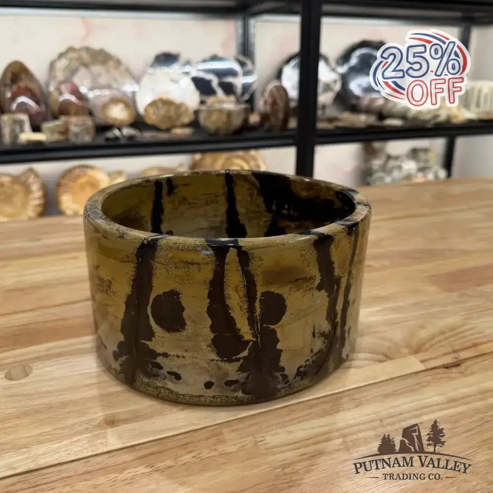 Chinese Painting Stone Large Bowl - Putnam Valley Trading Co.