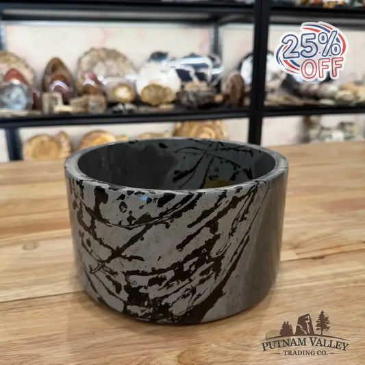 Chinese Painting Stone Large Bowl - Putnam Valley Trading Co.