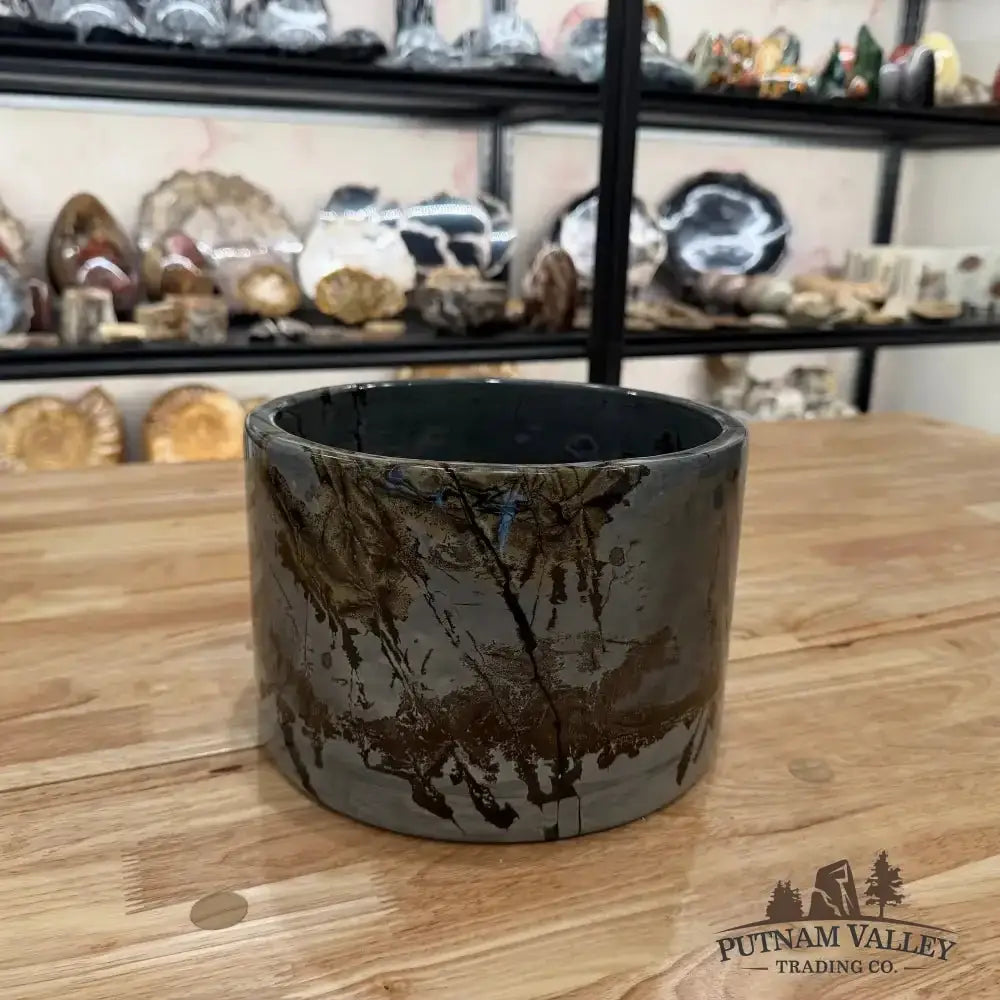 Chinese Painting Stone Large Bowl - Putnam Valley Trading Co.