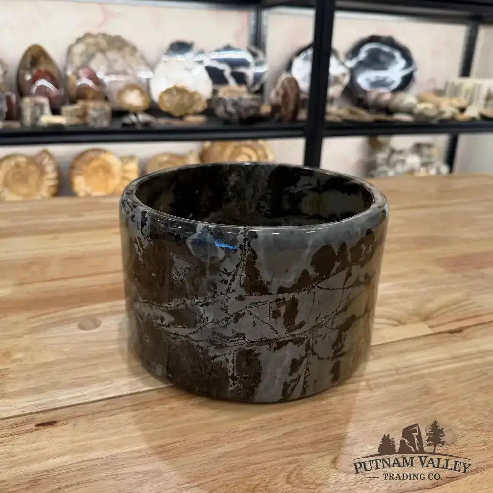 Chinese Painting Stone Large Bowl - Putnam Valley Trading Co.