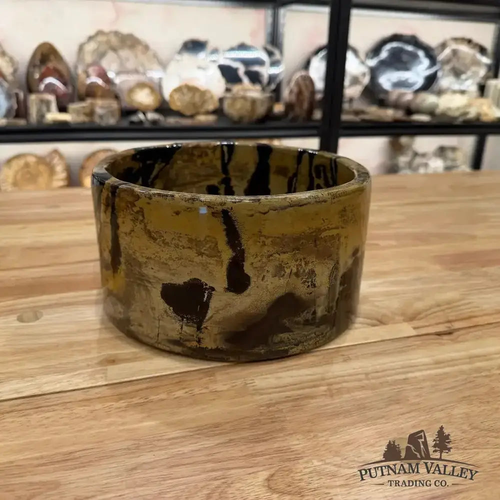 Chinese Painting Stone Large Bowl - Putnam Valley Trading Co.