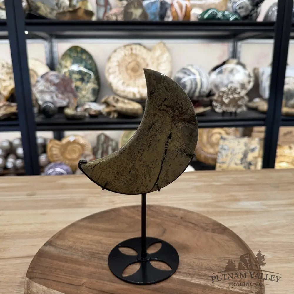 Chinese Picture Jasper Moon + Stand - Moon