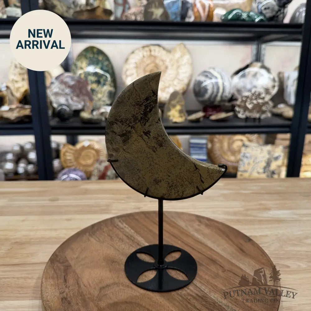Chinese Picture Jasper Moon + Stand - Moon