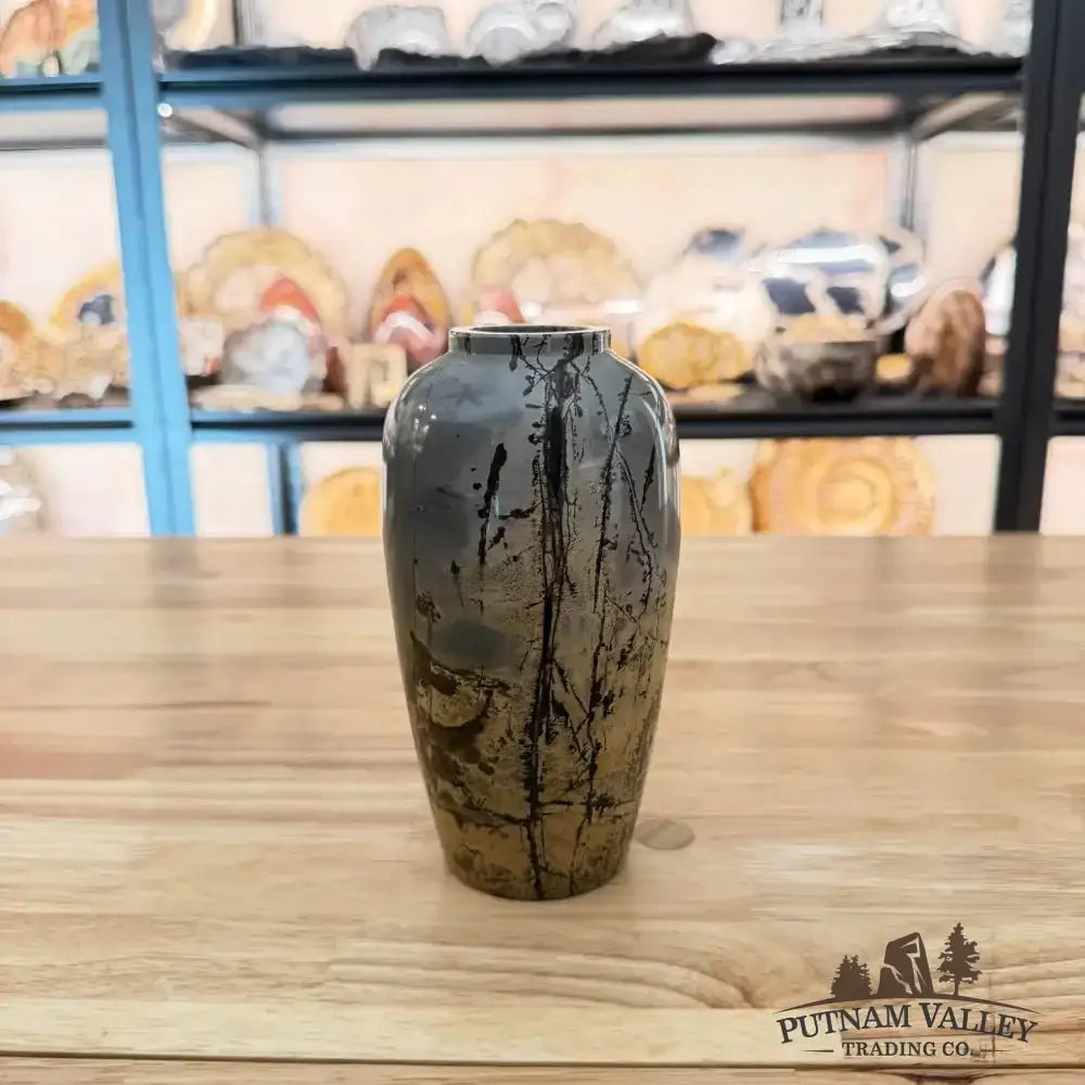 Chinese Painting Stone Ovoid Vase - Putnam Valley Trading Co.