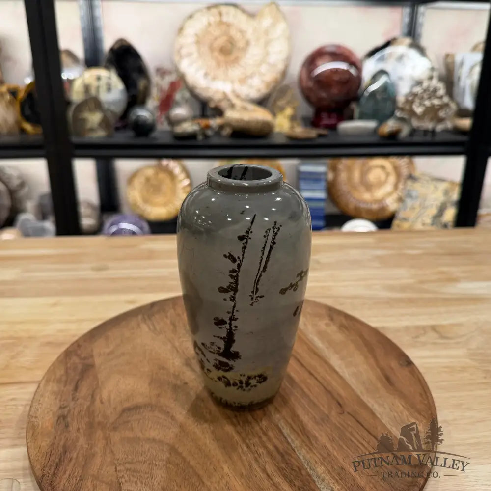 Chinese Picture Jasper Ovoid Vase - Vase