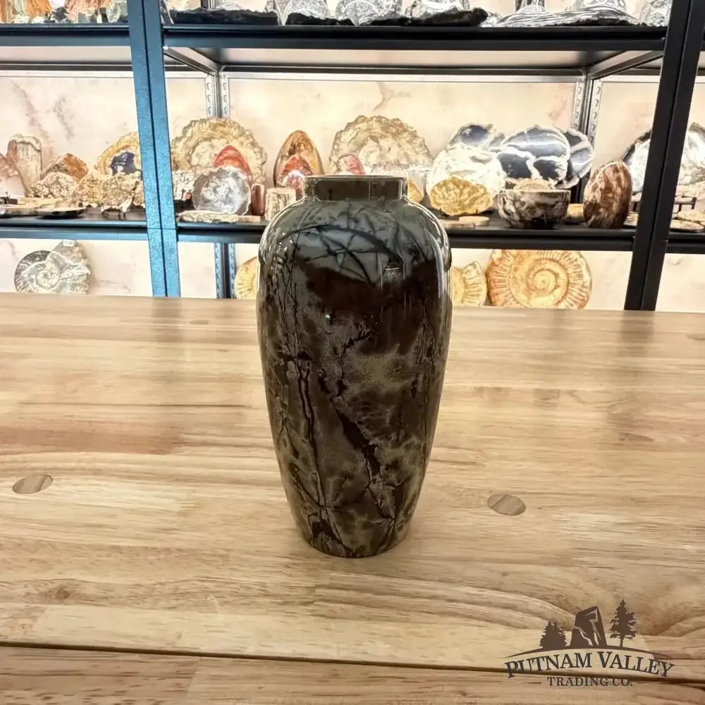 Chinese Painting Stone Ovoid Vase - Putnam Valley Trading Co.