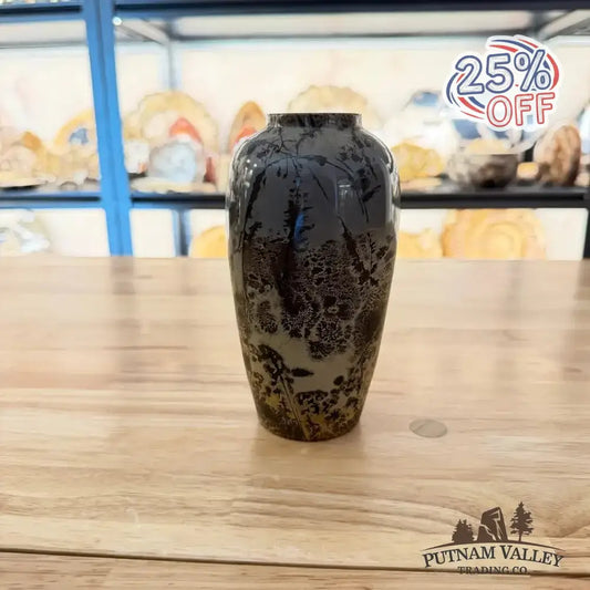 Chinese Painting Stone Ovoid Vase - Putnam Valley Trading Co.