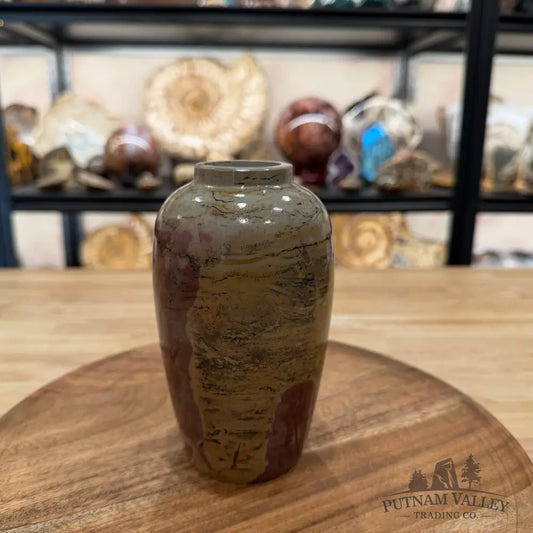 Chinese Picture Jasper Ovoid Vase - Vase