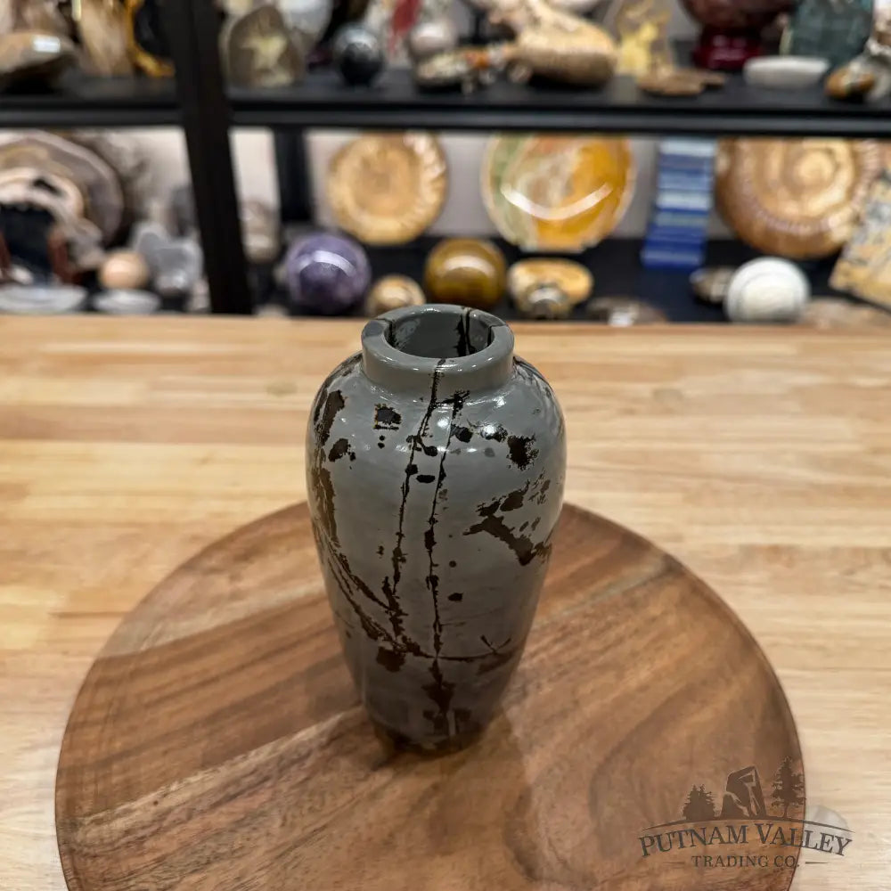 Chinese Picture Jasper Ovoid Vase - Vase