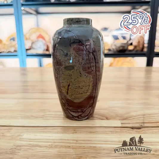 Chinese Painting Stone Ovoid Vase - Putnam Valley Trading Co.