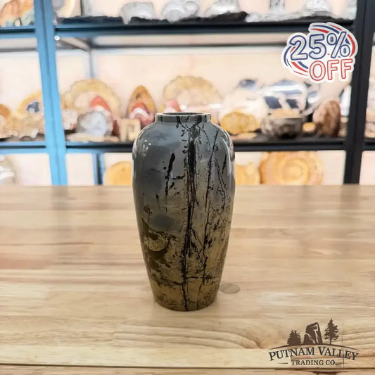 Chinese Painting Stone Ovoid Vase - Putnam Valley Trading Co.
