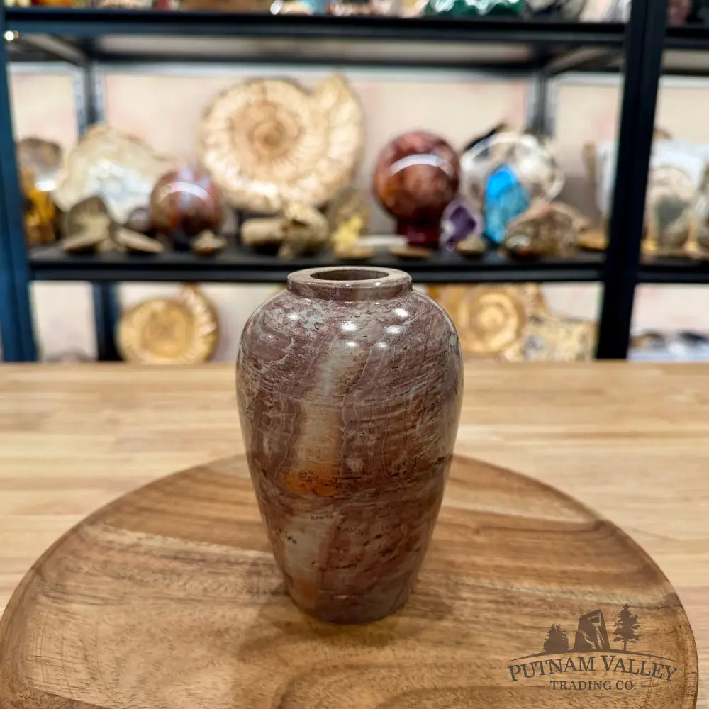 Chinese Picture Jasper Ovoid Vase - Vase