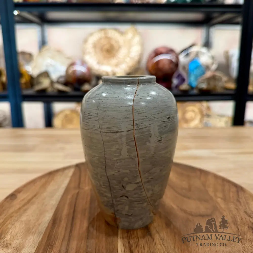 Chinese Picture Jasper Ovoid Vase - Vase