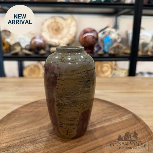 Chinese Picture Jasper Ovoid Vase - Vase