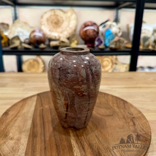 Chinese Picture Jasper Ovoid Vase - Vase