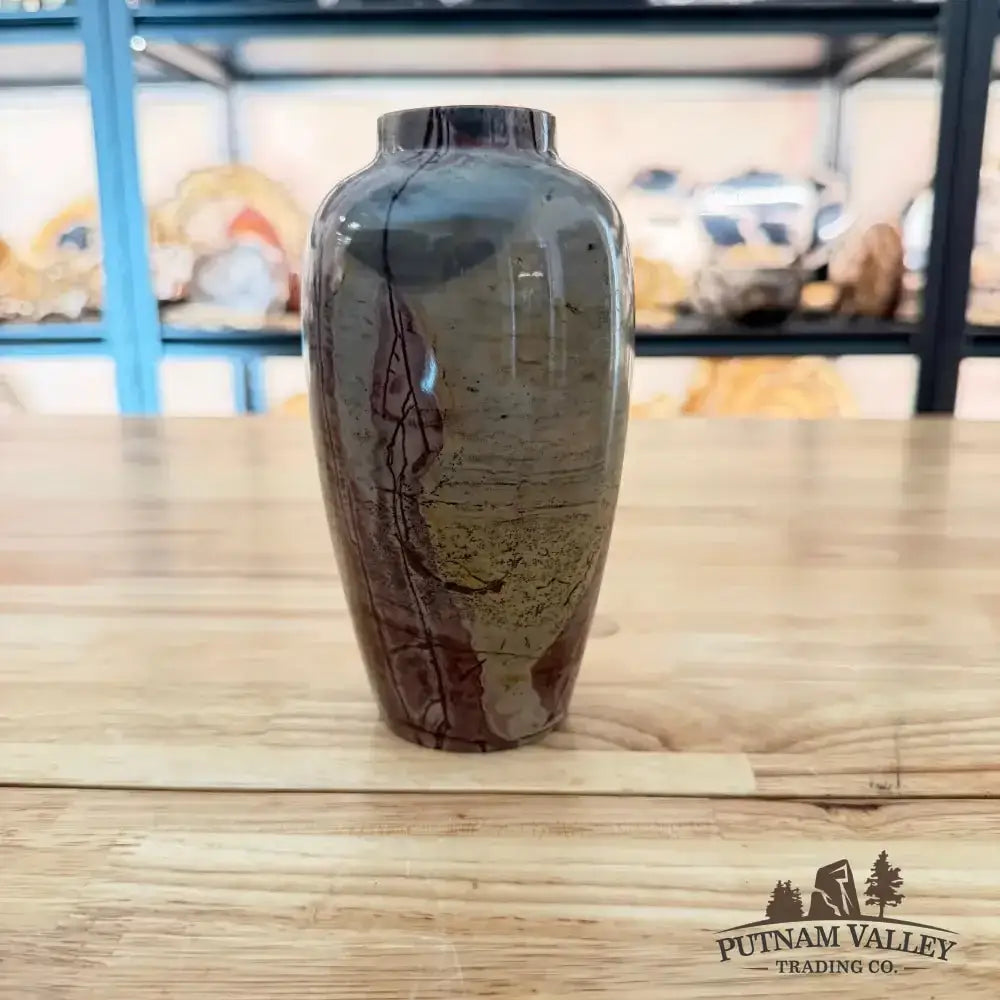 Chinese Painting Stone Ovoid Vase - Putnam Valley Trading Co.