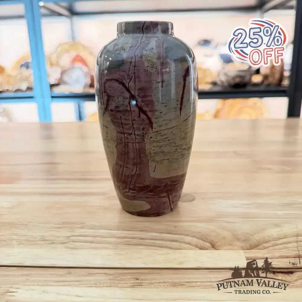 Chinese Painting Stone Ovoid Vase - Putnam Valley Trading Co.
