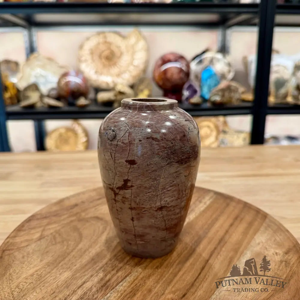 Chinese Picture Jasper Ovoid Vase - Vase