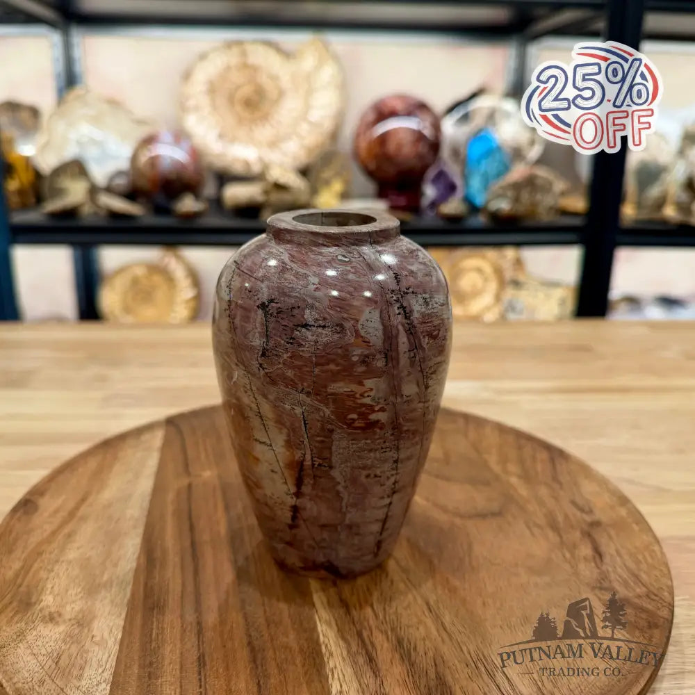 Chinese Picture Jasper Ovoid Vase - Vase