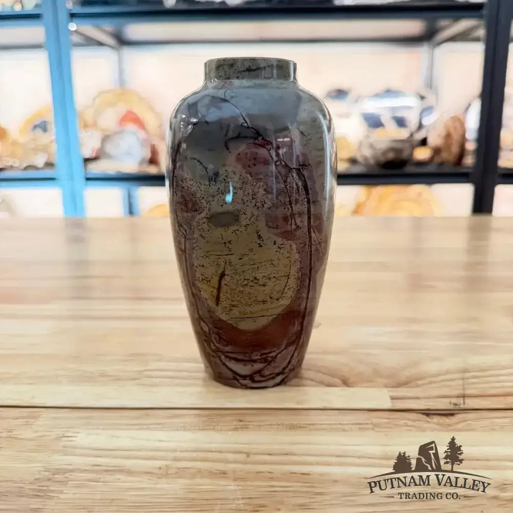 Chinese Painting Stone Ovoid Vase - Putnam Valley Trading Co.