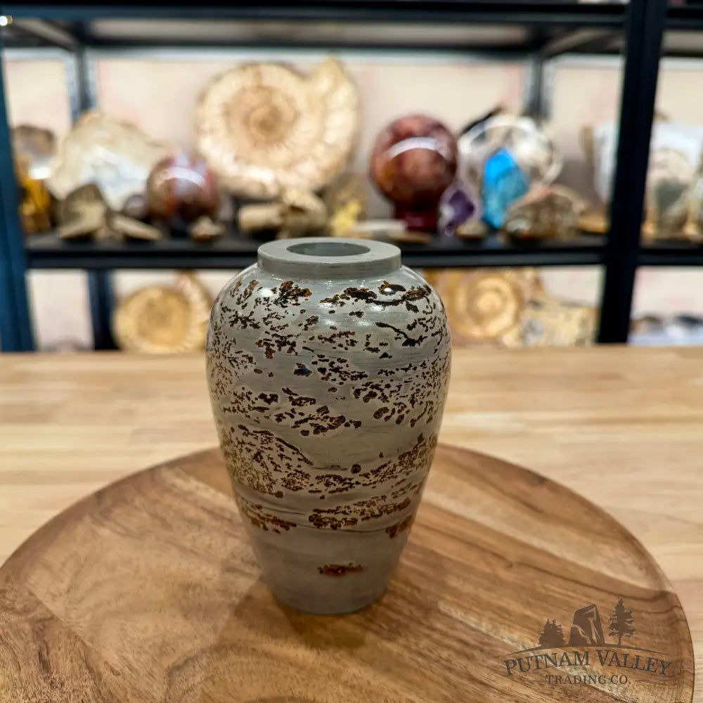 Chinese Picture Jasper Ovoid Vase - Vase