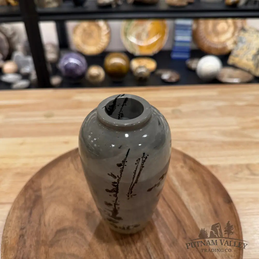 Chinese Picture Jasper Ovoid Vase - Vase