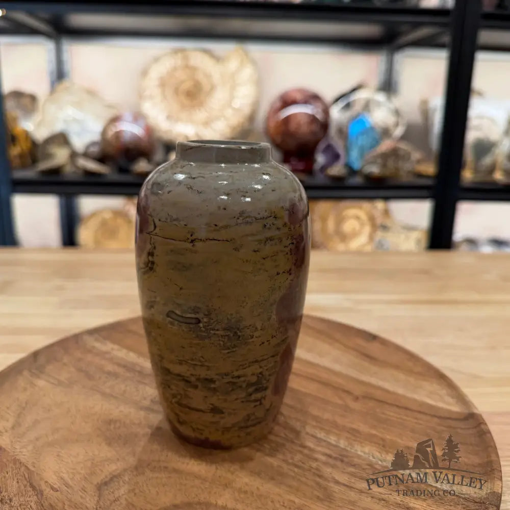 Chinese Picture Jasper Ovoid Vase - Vase
