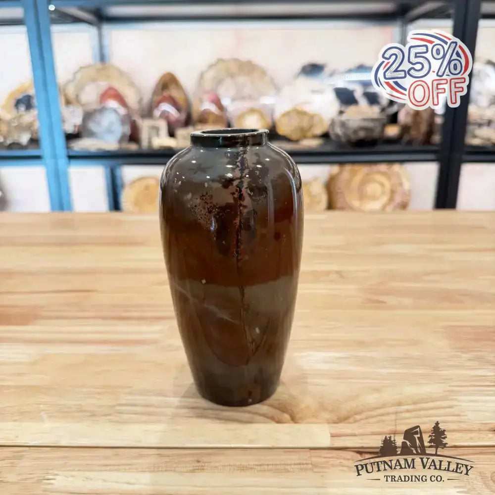 Chinese Painting Stone Ovoid Vase - Putnam Valley Trading Co.