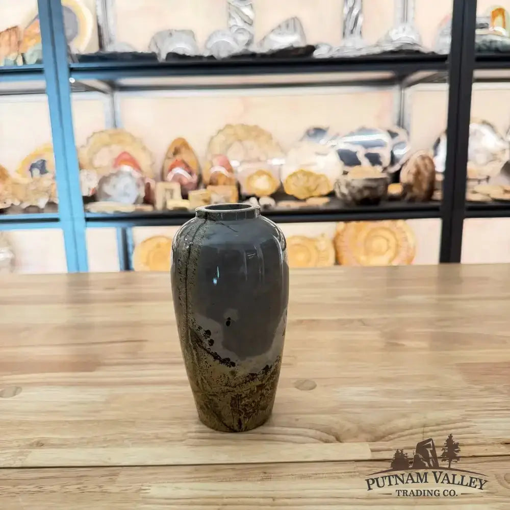 Chinese Painting Stone Ovoid Vase - Putnam Valley Trading Co.