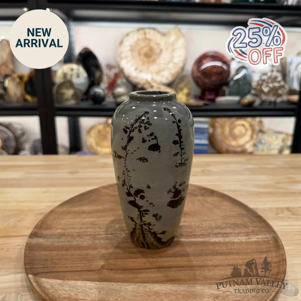 Chinese Picture Jasper Ovoid Vase - Vase