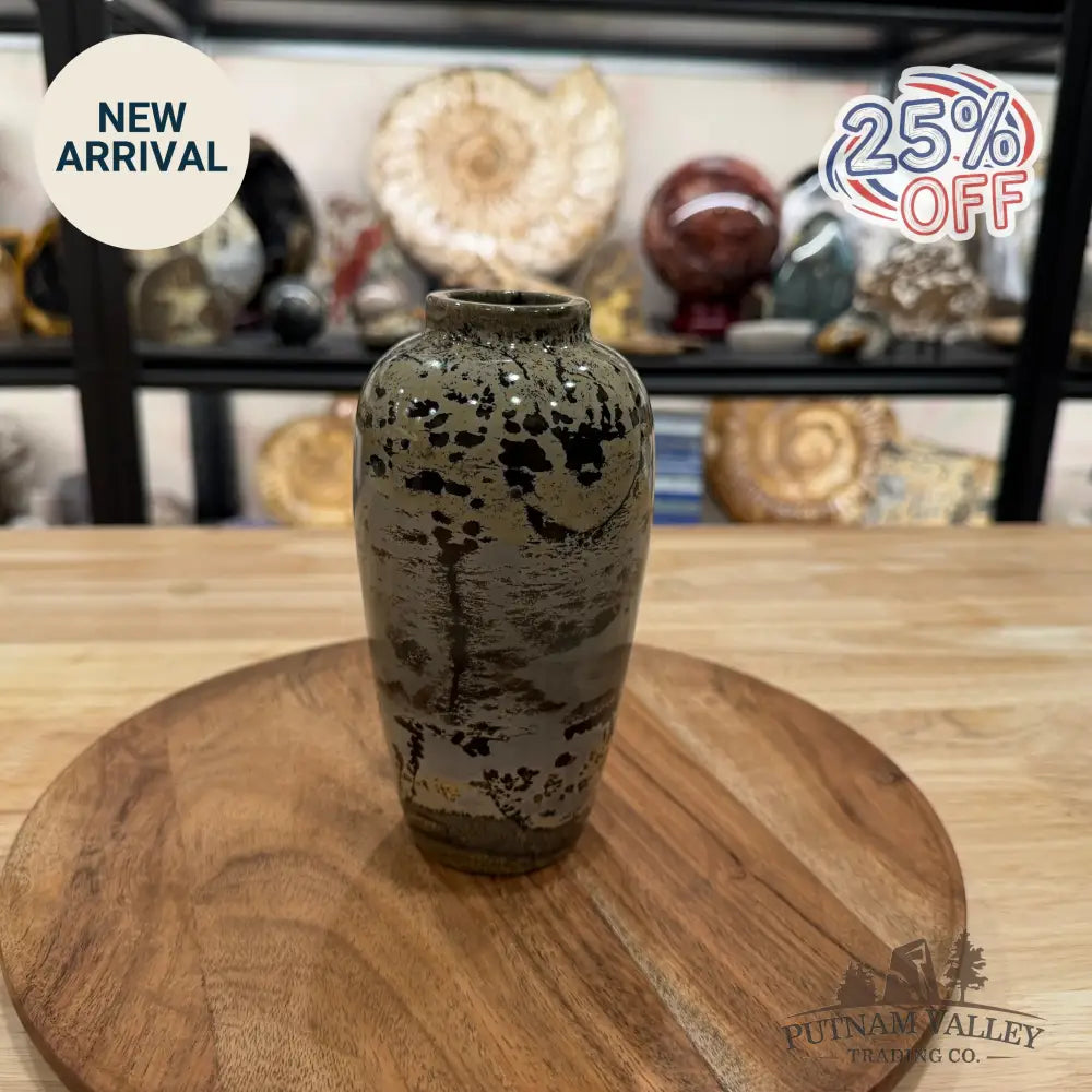 Chinese Picture Jasper Ovoid Vase - Vase