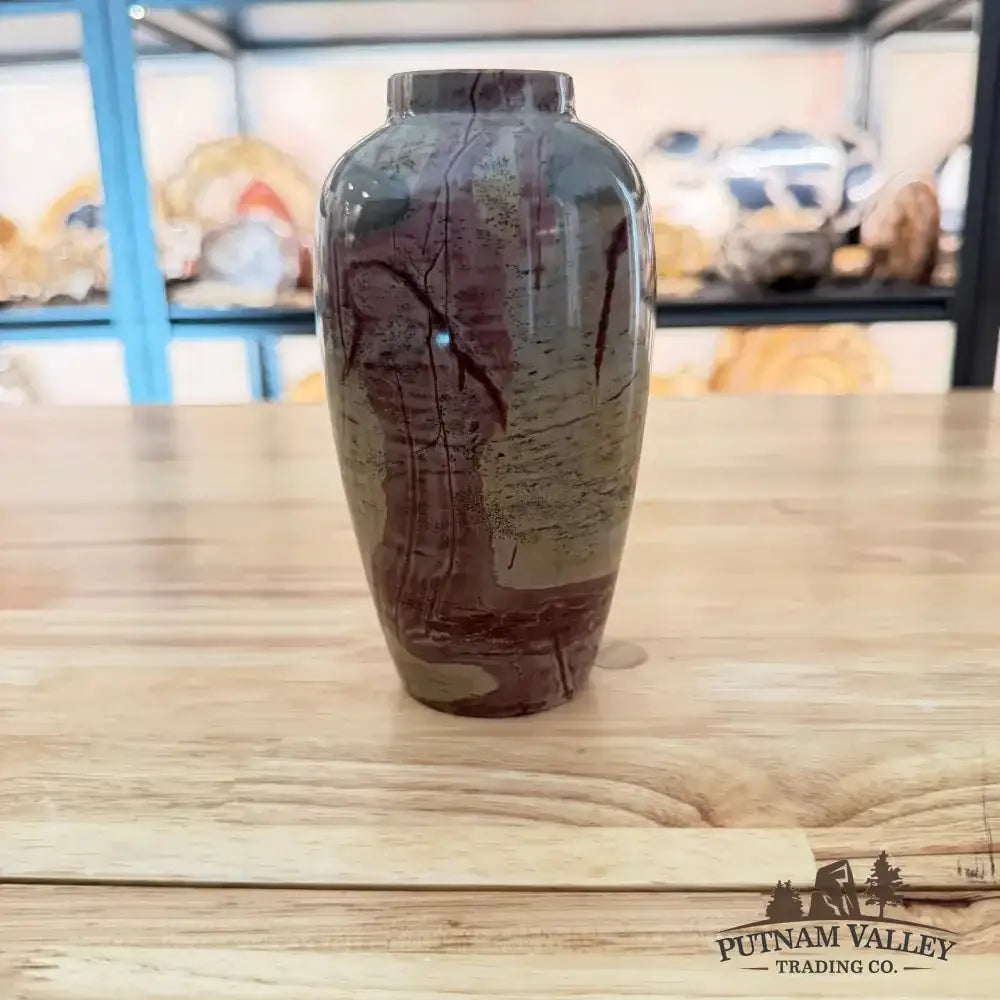 Chinese Painting Stone Ovoid Vase - Putnam Valley Trading Co.