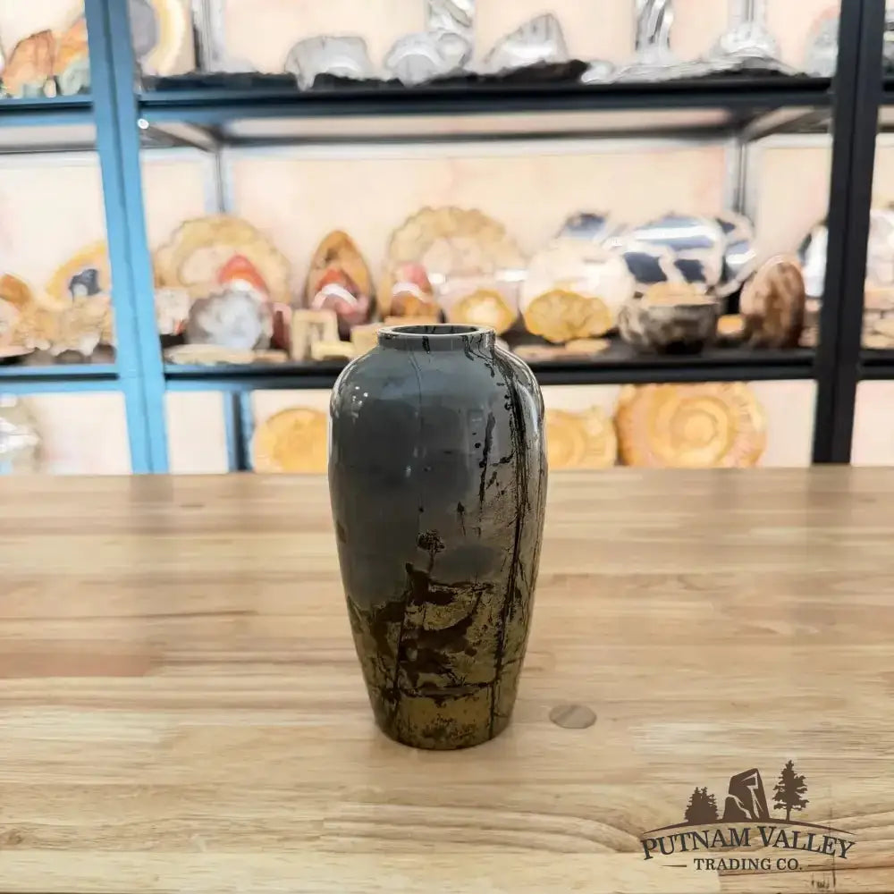 Chinese Painting Stone Ovoid Vase - Putnam Valley Trading Co.