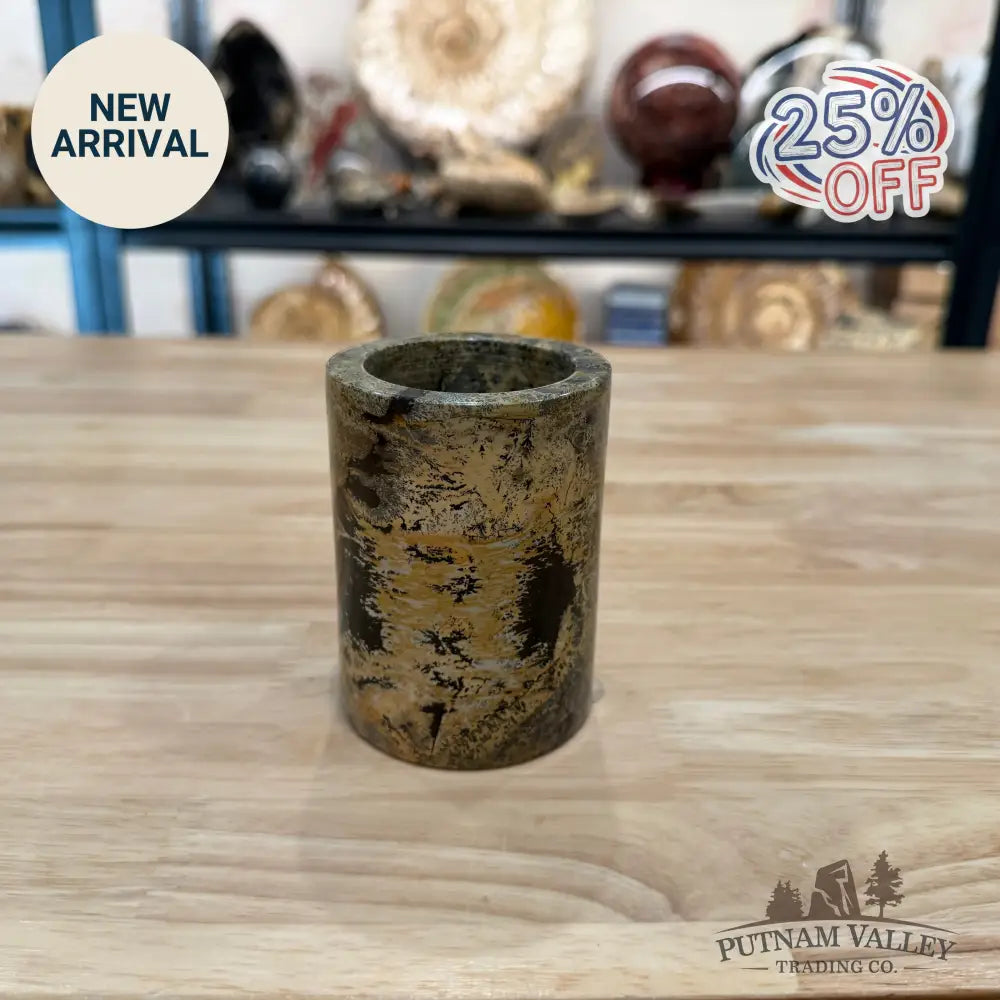 Chinese Picture Jasper Pen Holder 3.6’’ 1.02 - Vase