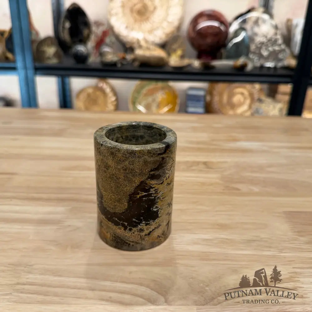 Chinese Picture Jasper Pen Holder 3.6’’ 1.02 - Vase