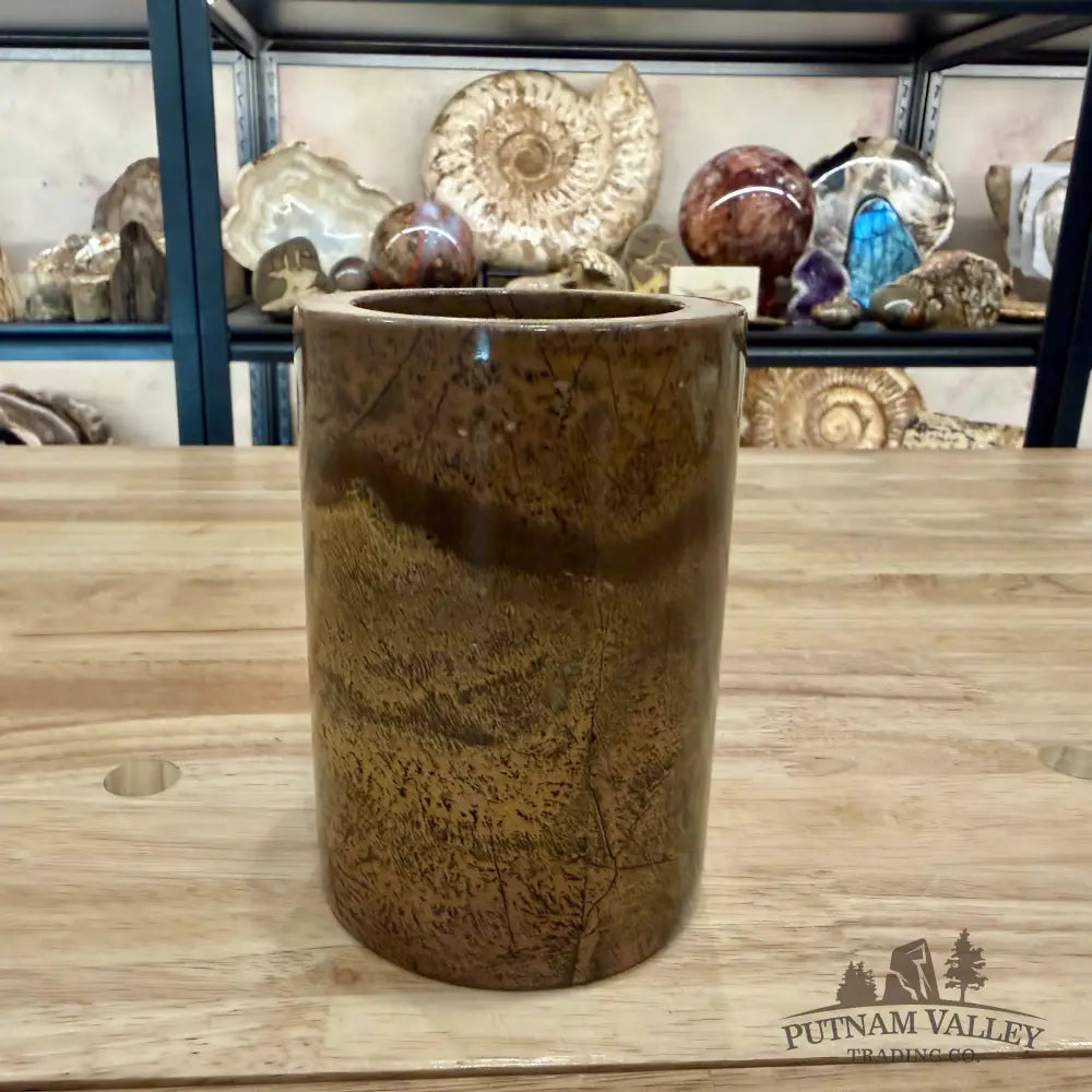 Picture Jasper Pen Holder 1 - Vase