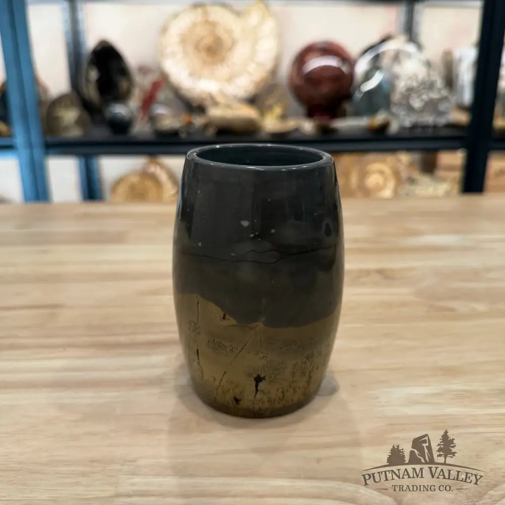 Chinese Picture Jasper Pen Holder 4.7’’ 1.82 - Vase